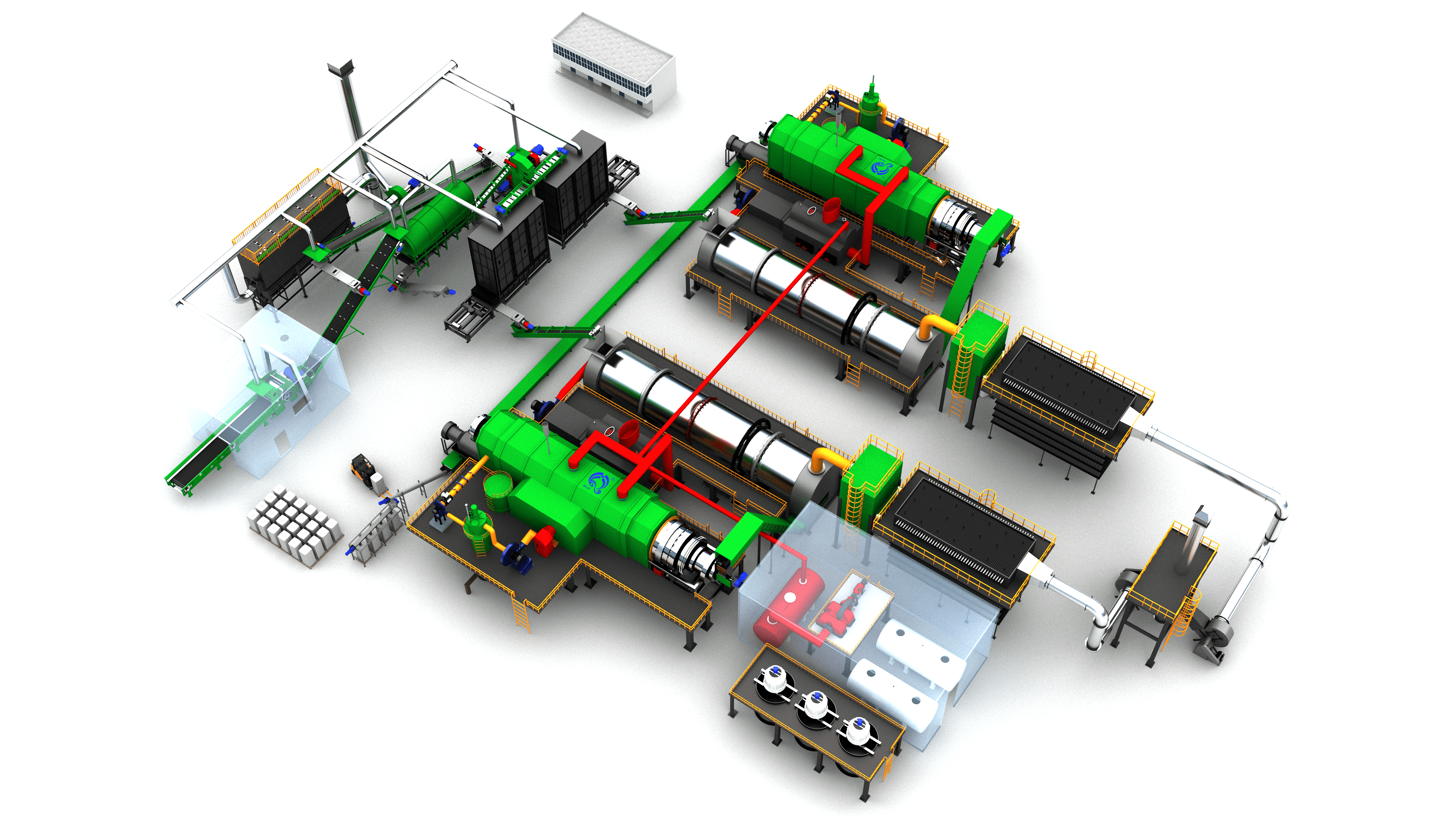 Biomass Pyrolysis Waste Heat Power Generation Drying System